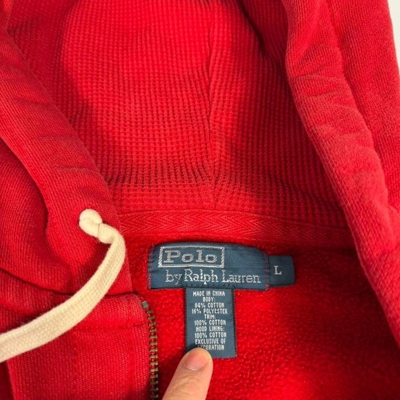 90s Polo Ralph Lauren Red zip up Large - Picture 2 of 5